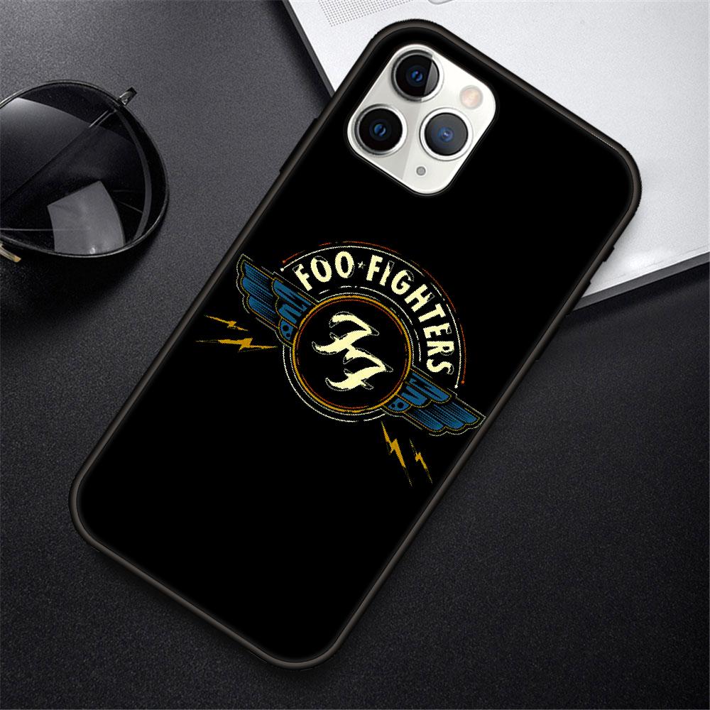 Phone Case For IPhone 12 Mini 11 Pro XR X MAX SE XS 5 6 6S 7 8 E Plus Black Cover Funda Luxury Bumper Silicone FOO FIGHTERS
