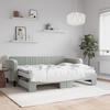 VidaXL Daybed with Trundle and Mattress Light Grey 80x200cm Velvet 3197080