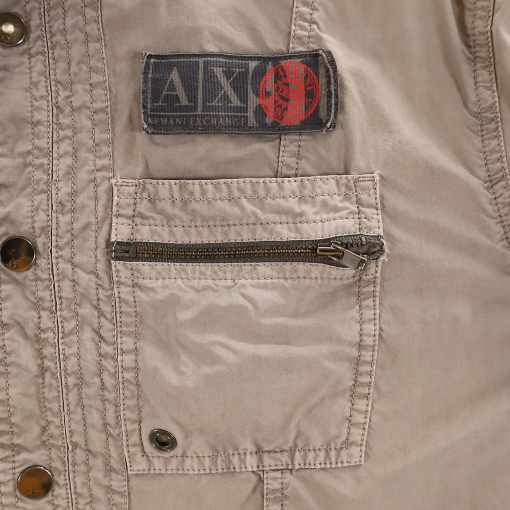 Armani Exchange Camouflage Long Sleeve Shirt L Gray Roll Up Men's Used