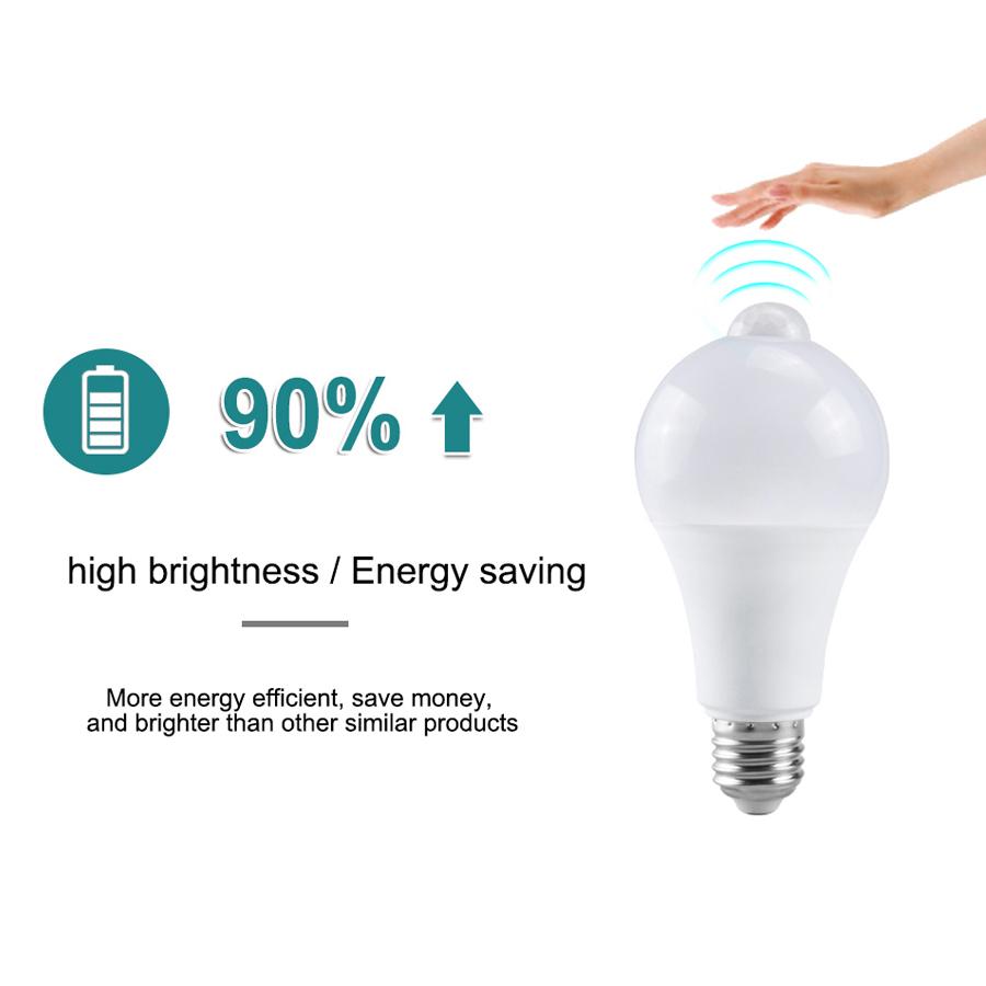 12W E27 LED Motion Sensor Bulb LED Lamp PIR Sensor Light Bulb Auto ON/OFF Night Porch Light For Home Human Induction Security Lights 110V 220V