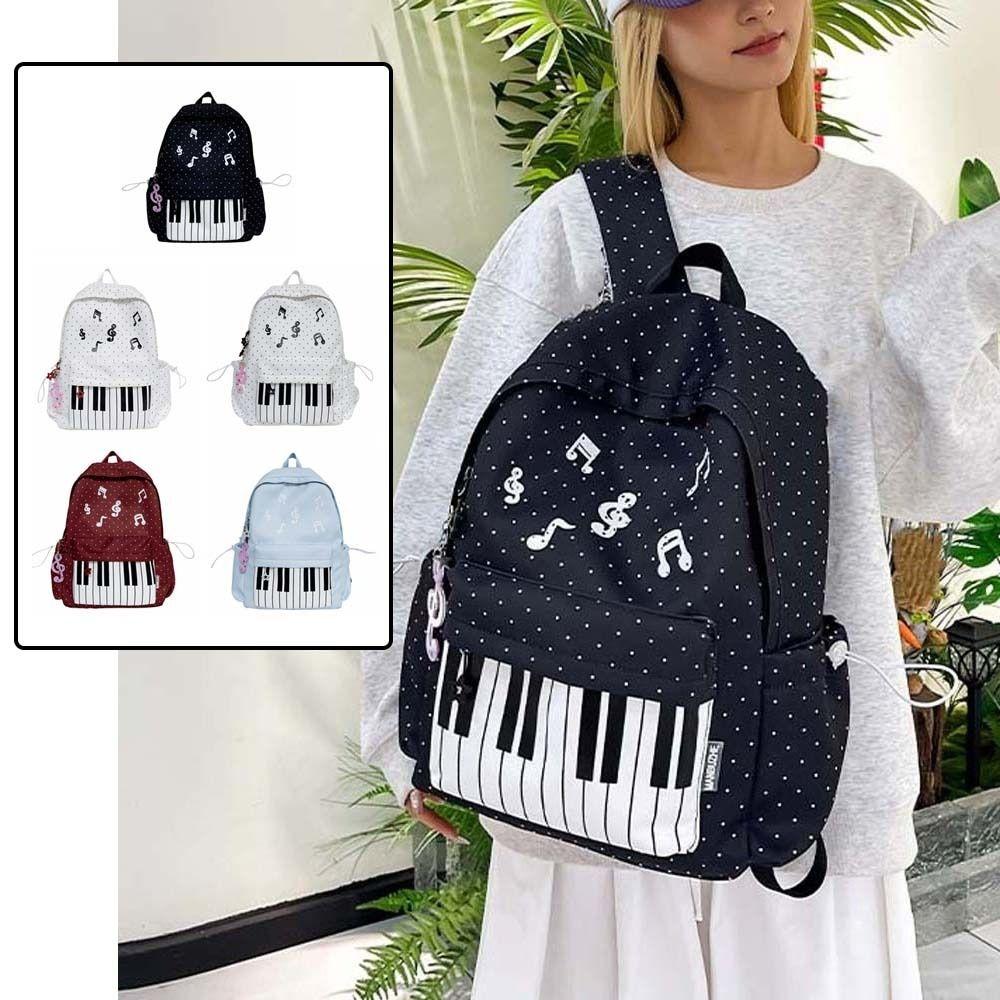 Lightweight Design Piano Backpack Nylon Cute Schoolbag Keyboard Bookbag Outdoor Traveling