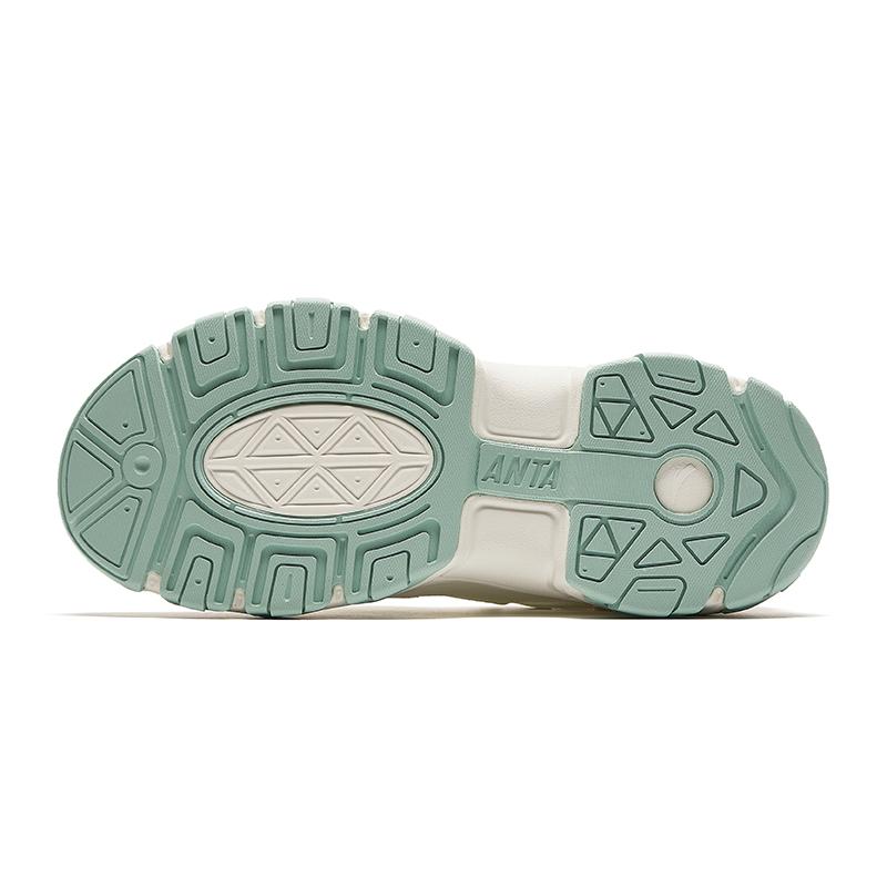 Anta Starry Sea Thick Sole Height Increasing Low Top Casual Shoes Women Sneaker White Green 922428807-3