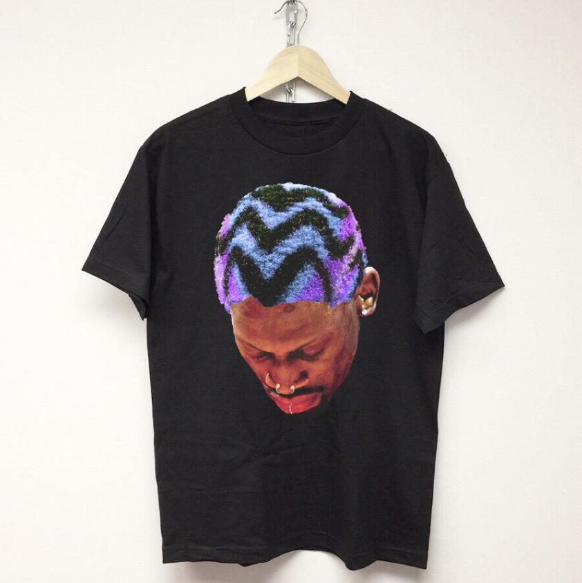 Hot Dennis Rodman Short Sleeve Cotton Unisex Black T-Shirt S-5XL