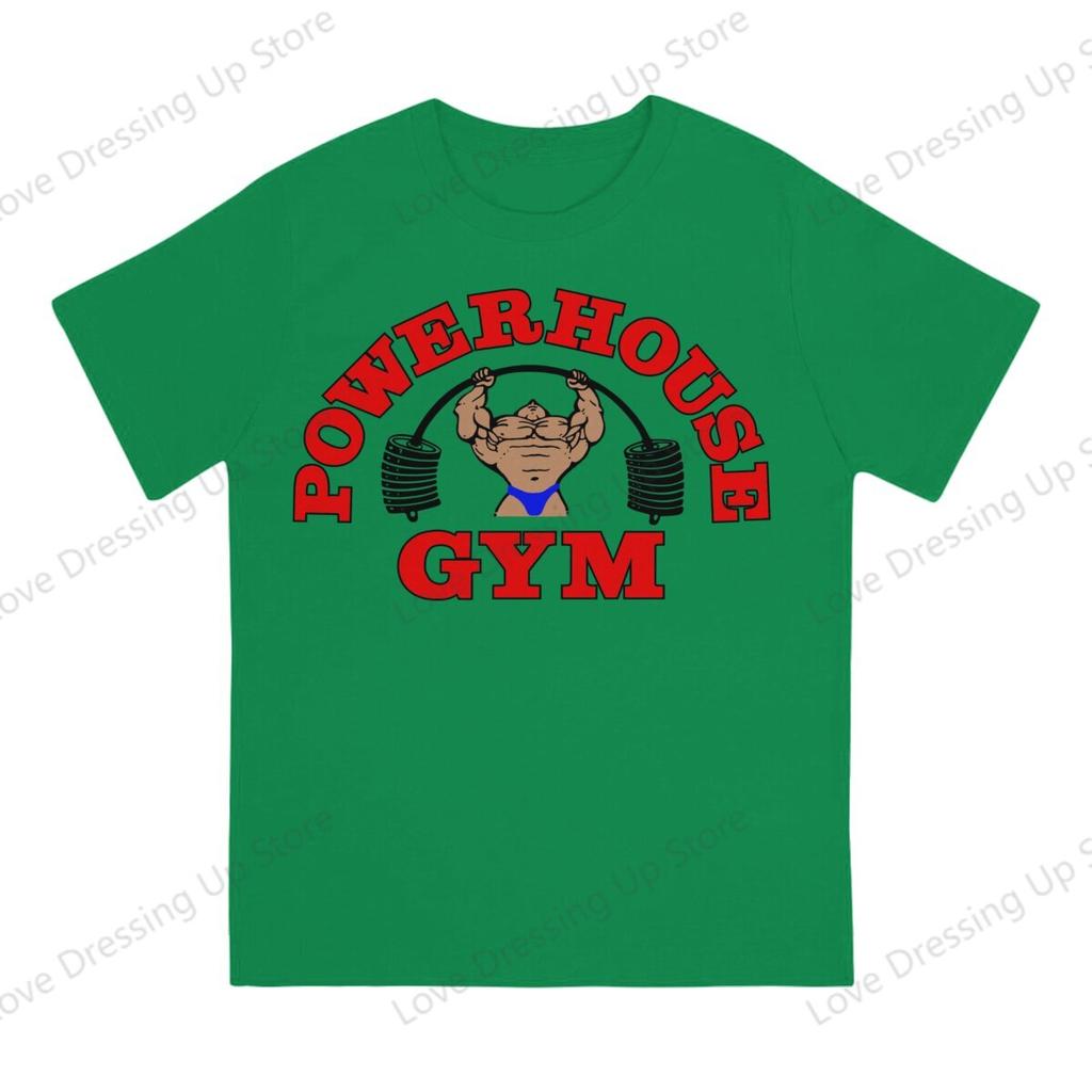 100% Чистый Хлопок Повседневная Унисекс Футболка Powerhouse Gym Футболки с Коротким Рукавом Футболка с Круглым Вырезом Смешные Топы