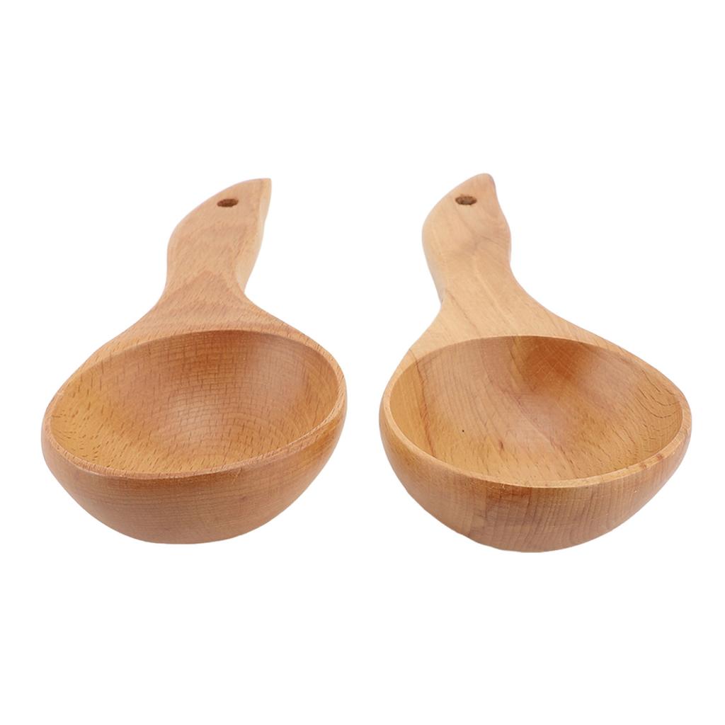 2 шт. Кулинарная ложка Изысканный деревянный половник с антипригарным покрытием для кухни для смешивания салатов и перемешивания