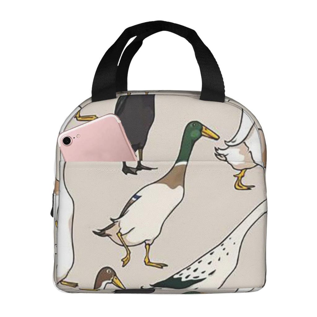 Colour Goose Cartoon Pattern Insulated Lunch Bag for Women Children Leakproof Food Boxes Thermal Lunch Box Tote