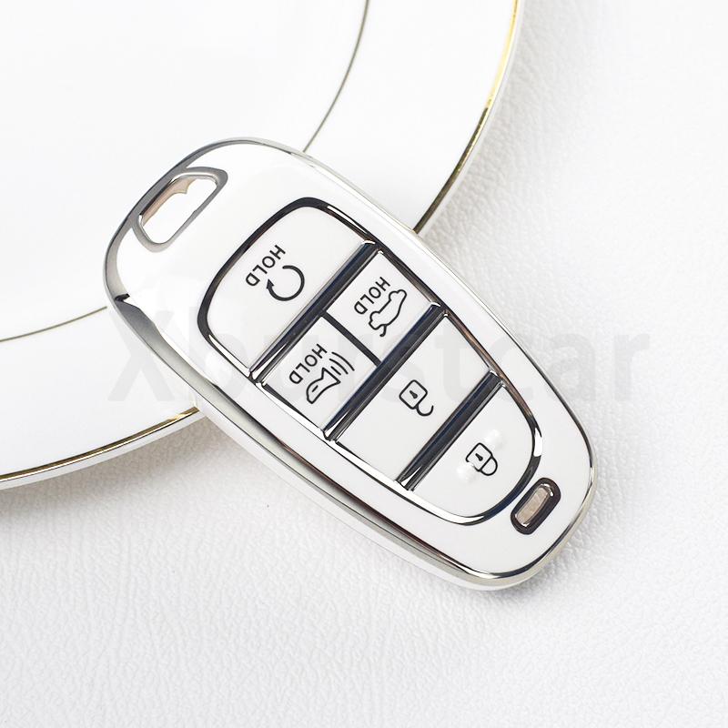 5 Buttons Shell for Hyundai Santa Fe Tucson 2022 NEXO NX4 Atos Prime Solaris 2021 TPU Car Key Case Cover Auto Accessories