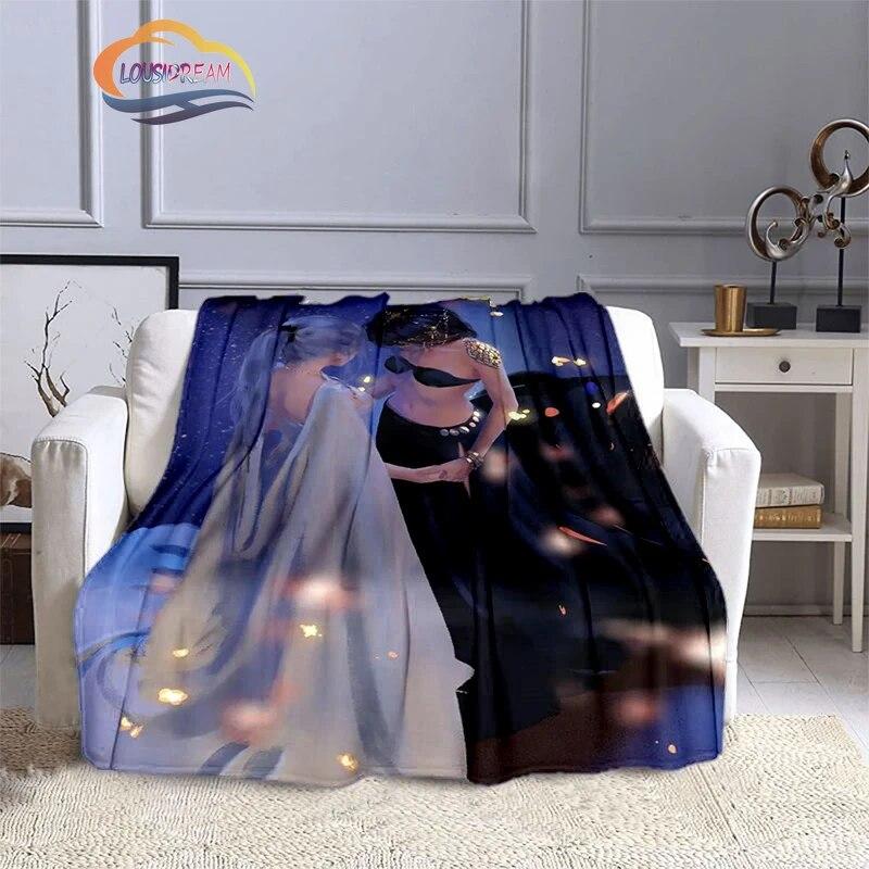 Ghost Blade Blanket 3D Printing Sexy   by Wolp Flannel Cashmere Blanket Girl Gift Beautiful Cartoon Girl