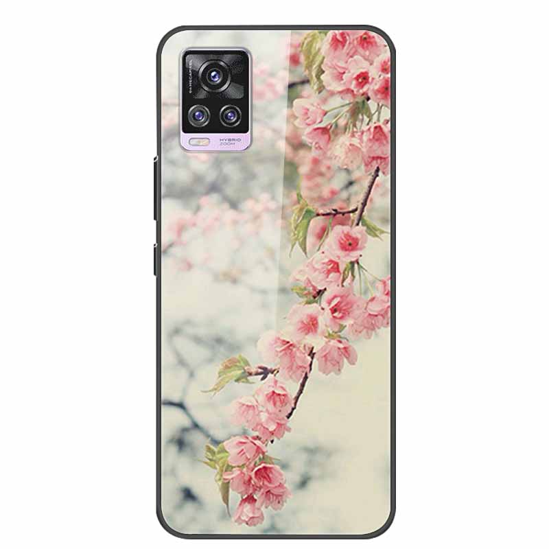 Glass Back Cover For Vivo V20 Pro 5G Case Coque Hard Tempered Glass Case For Vivo V20 Pro 2020 Phone Case Cover Soft Bumper Para