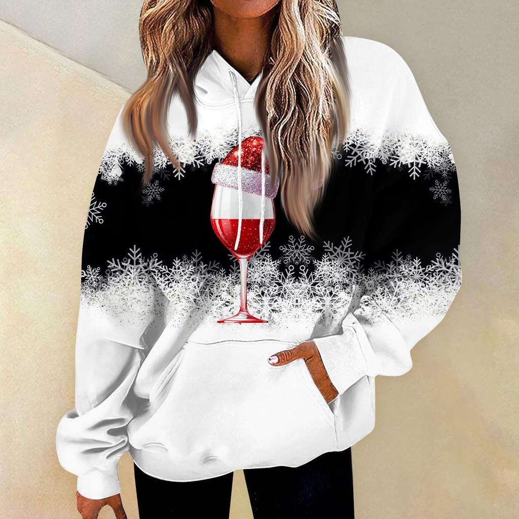 Women's Casual Fashion Print Long Sleeve Pullover Hoodies Sweatshirts