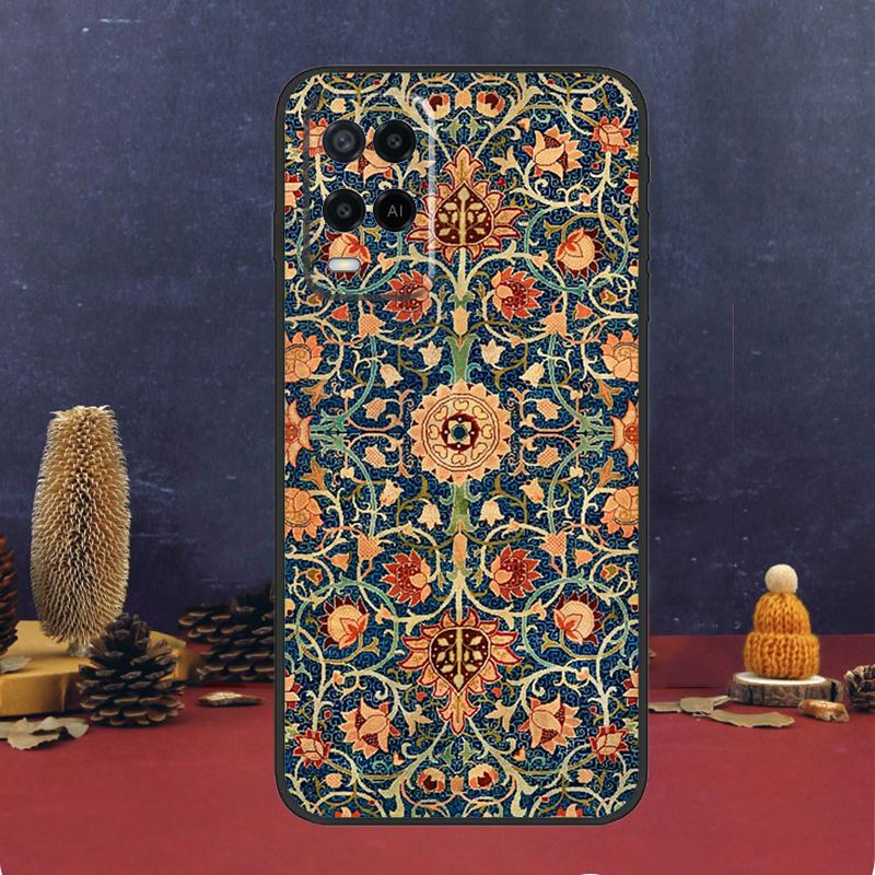 Persian Carpet Floral Pattern For OPPO A58 A78 A98 A15 A16 A17 A76 A96 A77 A52 A72 A5 A9 A79 A94 A74 A57S A53S A54S Case