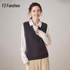 Fanzhen Women's V-Neck Thickened Cashmere Blend Vest