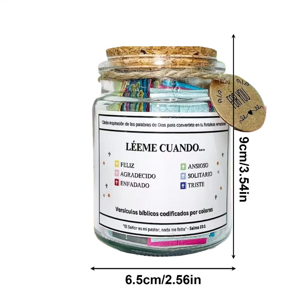 Bible Verses In A Jar Expresses Emotions And Feelings Glass Prayer Jar Emotionals Support Scripture Prayer Spanish