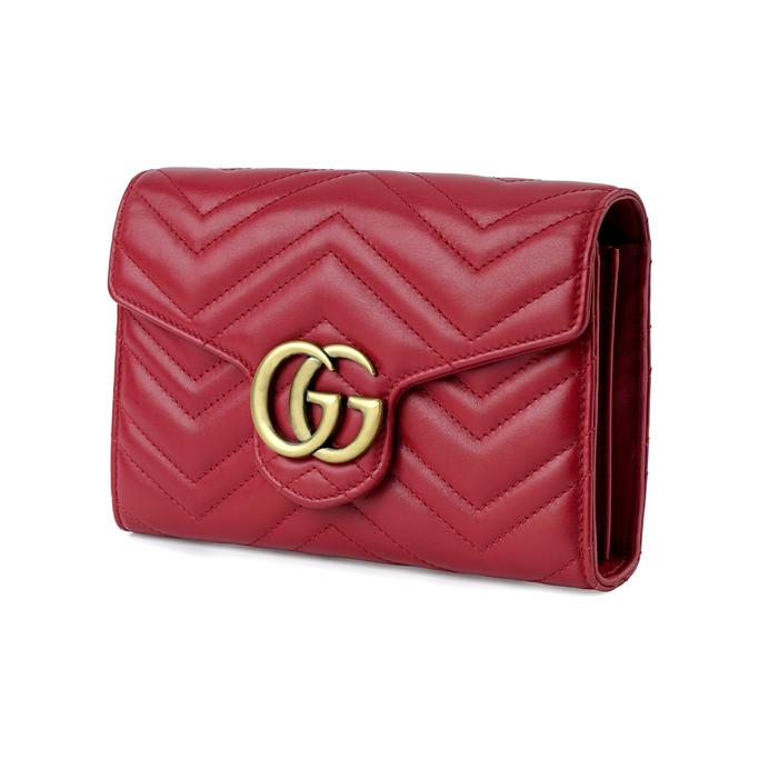 Gucci Мини-сумка через плечо GG Marmont из красной кожи с стеганым узором «шеврон» для женщин, для повседневного использования