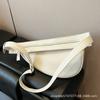 Pu Soft Leather Dumpling Messenger Bag 2025 New Solid Color Zipper Solid Color Shoulder Underarm Small Square Bag Women's Small Satchel