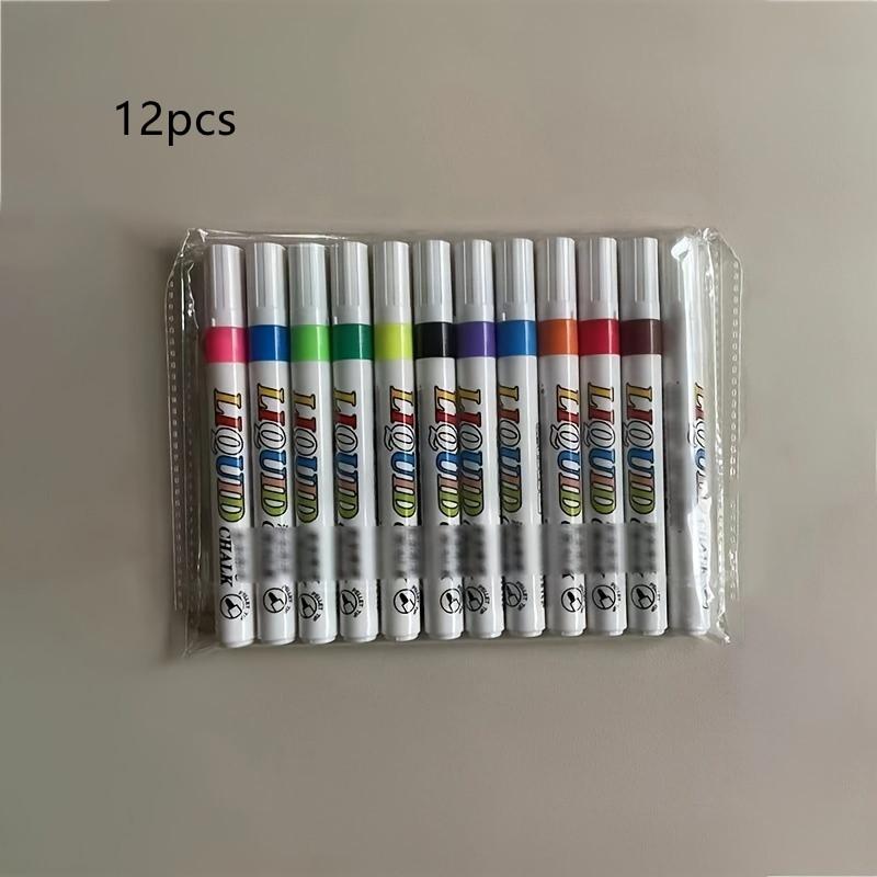 8/12pcs Neon Color Liquid Chalk Makers For Blackboard, Chalkboard Signs, Glass Window, Erasable Window Markers For Cars Easter Gift