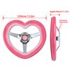 TIYPEOR Car Steering Wheel, 13" 320mm, Pink and White Gradient Heart Design, Electroplated with Bracket, for Car Tuning, Racing, and Simulators