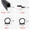 2M Car Door Edge Seal Strip Rubber B-Pillar Weatherstrip Waterproof Soundproof Auto Sealant Strip Fits for All Vehicles