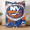 Для Хоккея, NY Islanders, NHL Тематический Фланелевый Плед, Стиль Глэм, Цифровая Печать, Комфорт на Все Сезоны, ,для Уютного Плюшевого Фланелевого Покрывала111