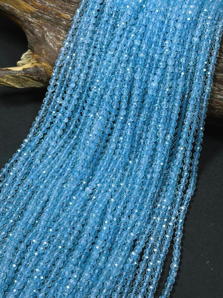 AAA натуральный голубой топаз драгоценный камень ограненный 3 мм 4 мм 5 мм круглые бусины, красивый натуральный морской голубой топаз камень бусина превосходного качества 15.5"