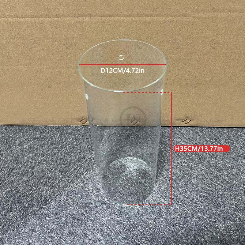 Clear round Cylinder Glass Shade Replacement for Candlestick Lamp Transparent Long Tube Glass Lampshade for Lighting Parts