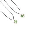 Handmade Natural Dried Flower Lucky Four Leaf Clover Round Glass Pendant Necklace For Women Jewelry