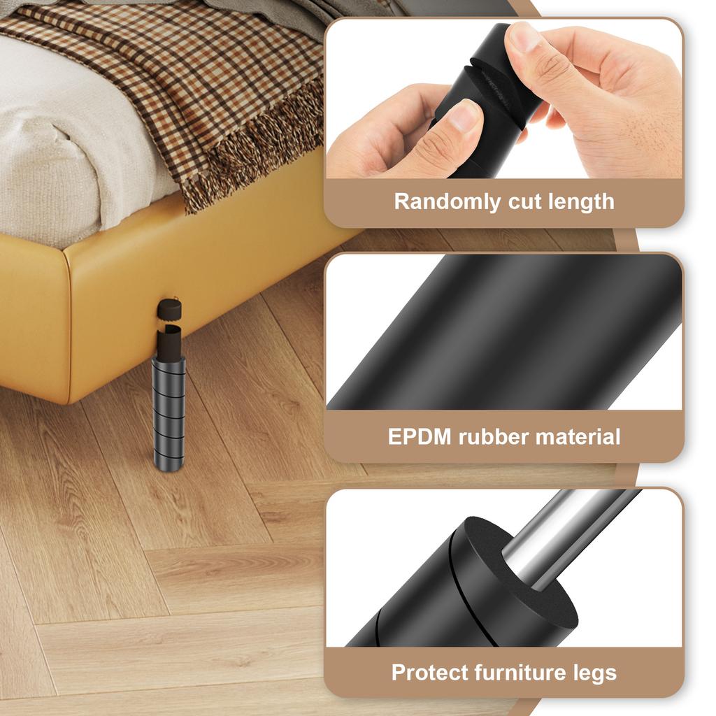4Pcs Bed Frame Toe Protector Rubber Furniture Leg Covers Universal Bed Frame Toe Guard for Hard Furniture Legs Bed Corner Guards