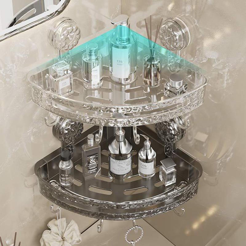 Угловая полка для хранения в ванной комнате Настенная полка Полка для хранения шампуня Держатель для косметики Органайзер без перфоратора Аксессуары для ванной комнаты