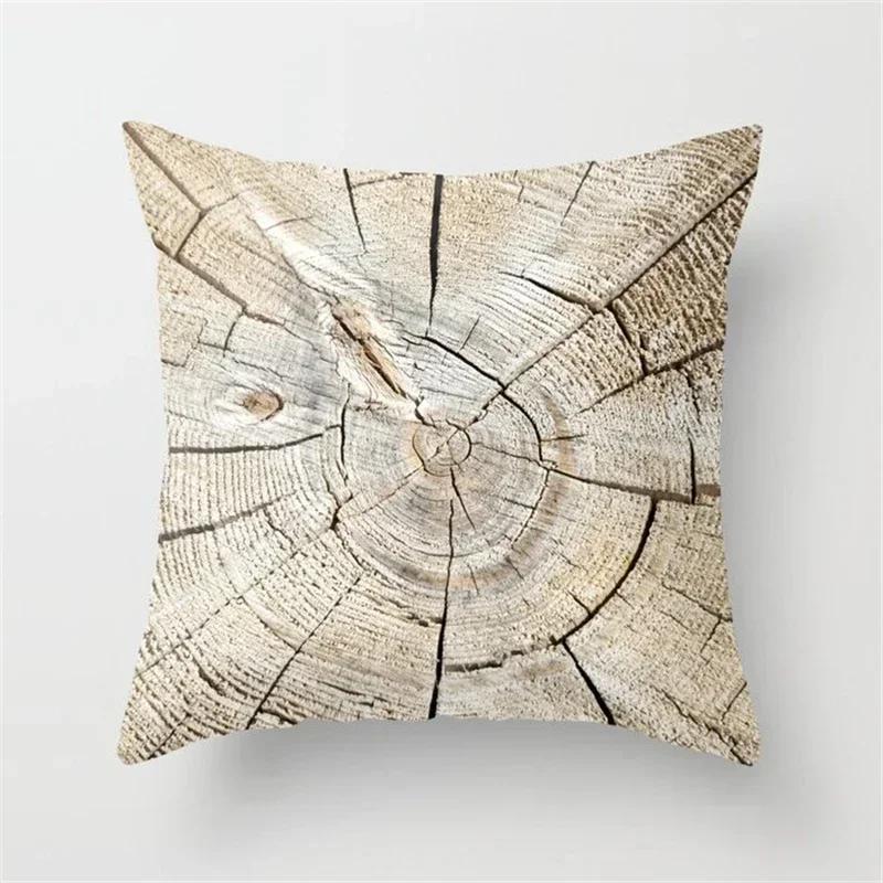 45x45cm Creative Wood Texture Marble Pillowcases Fashion Geometric Cushions Case Farmhouse Home Decor Sofa Couch Throw Pillows