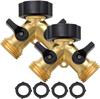 Garden Hose Splitter 2 Way, Y Connector Brass Garden Hose Adapter