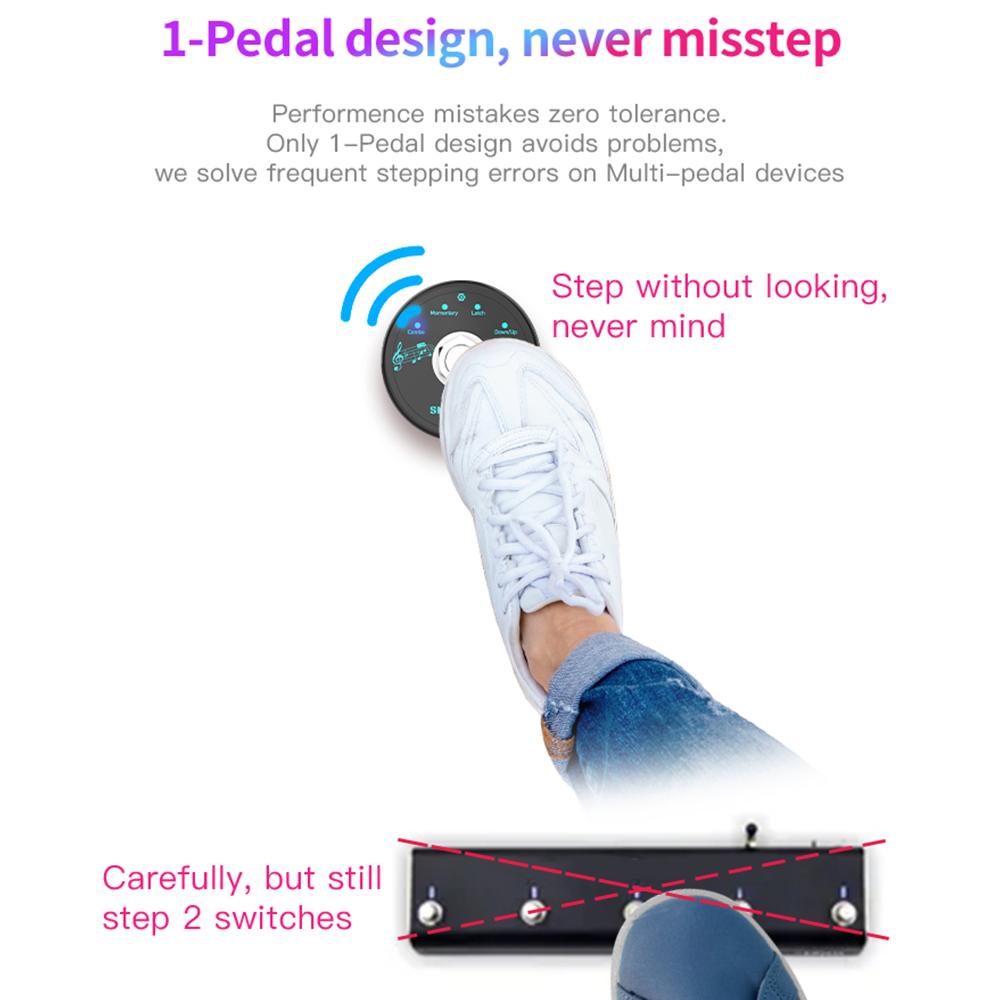 Педаль эффектов BT MIDI Мини-контроллер MIDI Программное обеспечение контроллер эффектов USB MIDI-контроллер