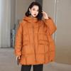 Women White Duck Down Jacket Hooded Autumn Winter Warm Oversize Puffer Coat Casual Loose Thick Parkas Female Outwear
