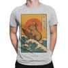 Capybara Surfing Japanese Graphic 100 Cotton TShirt capybara Tees Tops For Unisex