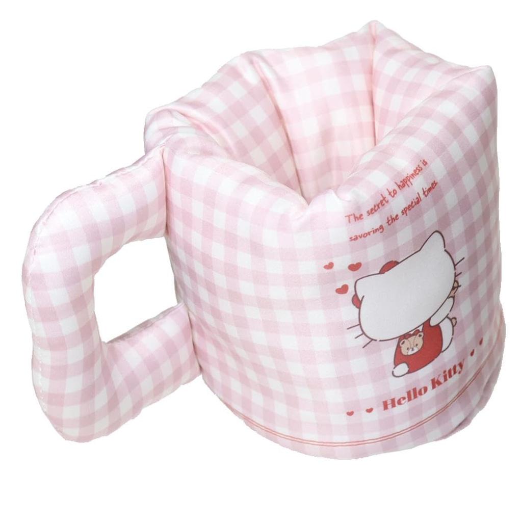 MORIPiLO Держатель для мелочей в виде кружки Hello Kitty, Настольный, Прибл.. 11x11x13см, Розовая клетка Гингем, Подставка для ручек, Милый предмет, Подарок, Sanrio, 427398