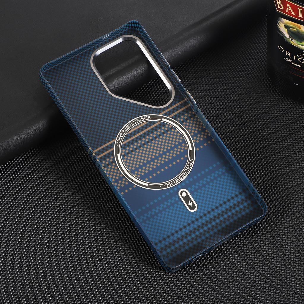 Деловой Тонкий Чехол с Рисунком из Кевлара и Углеродного Волокна Для Samsung Galaxy S26 Ultra S25 S24 S23 S22 Plus Для Magsafe Кожа-дружелюбная Крышка