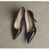Nude High Heels Women's New Small Fragrant Temperament Pointed Inner Height Increase Flat Shoes Patent Leather Work Shoes