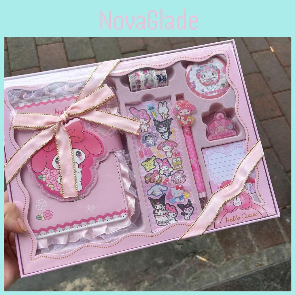 Hello Kitty Kuromi Melody Cinnamoroll Cartoon Password Lock Diary With Faux Leather Cover For Kids And Teens