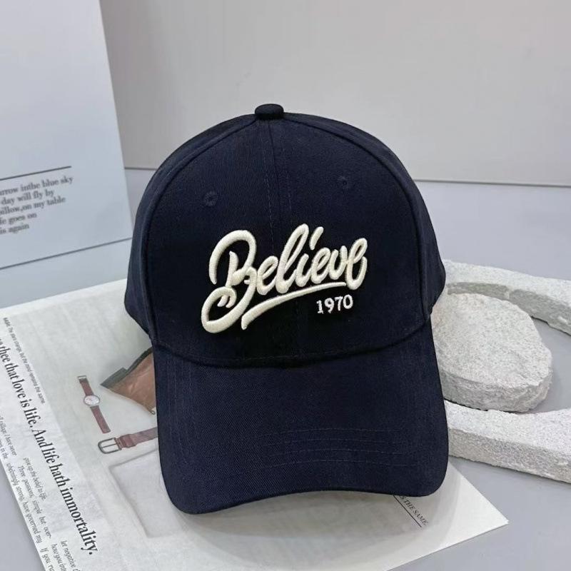 202 Autumn And Winter Hard Top Big Head Circumference Baseball Cap Children Fashion Breathable Embroidery Letters Versatile Sun Protection Cap Men