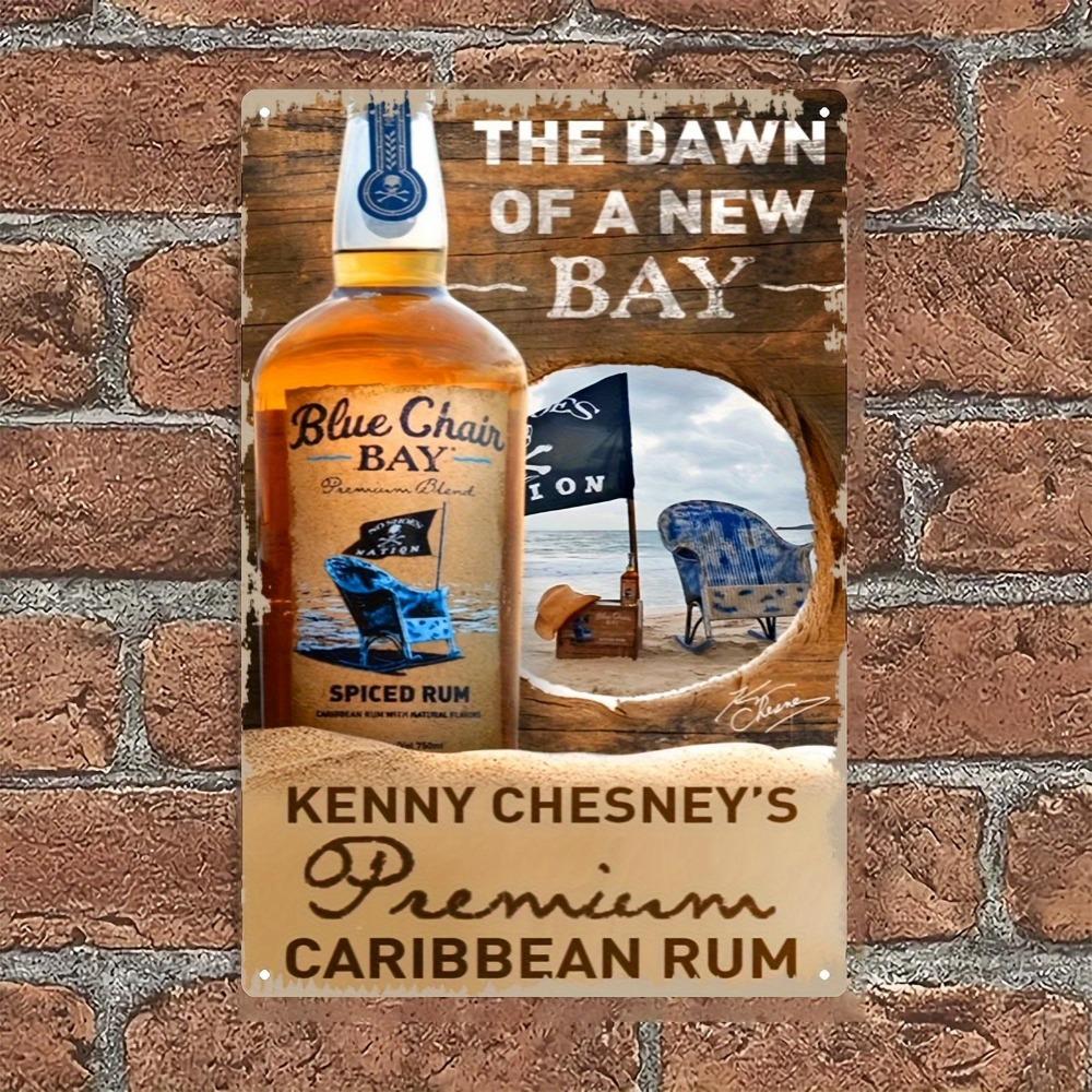 Vintage Blue Chair Bay Rum Metal Tin Sign The Dawn of a New Bay Spiced Rum Wall Decor Perfect for IndoorOutdoor Use In