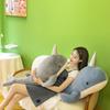 Cute Whale Plush Toy Pillow For Girls Soft And Cozy Stuffed Animal Doll For Bedtime Leg Support Grey