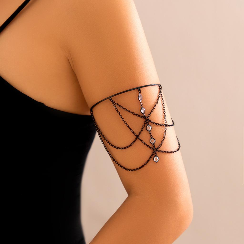 Punk Adjustable Arm Chain Metal Lanyard Tassel Arm Ring Resort Wind Beach Open Arm Bracelet