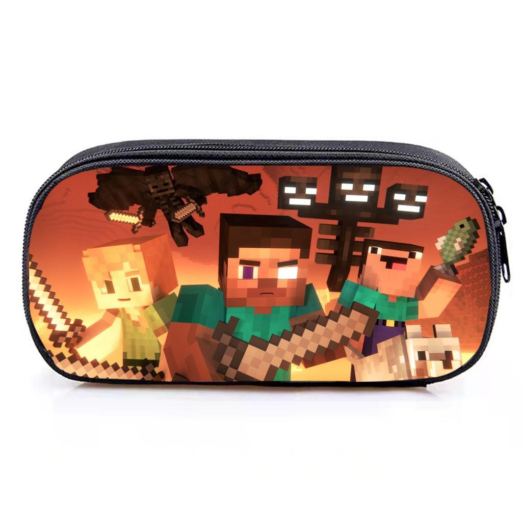 Игровой пенал для студентов Minecraft, пенал для канцелярских принадлежностей, мультяшный пенал, органайзер, пенал-коробка