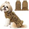 YUDODO Платье-свитер для маленькой собаки с бантом, водолазка, леопардовый, вязаный, для девочки-питомца, зимняя одежда для собак, теплый свитер для йорков, чихуахуа, с отверстием для поводка
