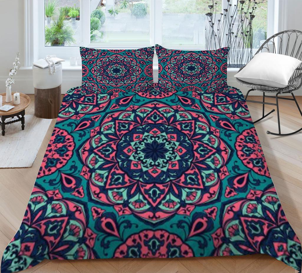 Geometric Shape Series Quilt Cover Pillowcase Two Three Piece Set Polyester 3D Digital Printing