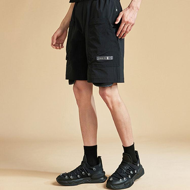 Li Ning X Jackie Chan Collaboration Kung Fu Series Multi-Pocket Casual Sports Shorts Men Shorts Black AKSR227-1