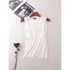Summer Ice Silk Round Neck Sleeveless Knitting Single Wear Tops Sunken Stripe Pullover Figure Flattering Camisole