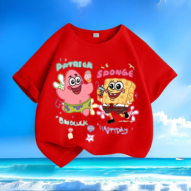 Spongebob Squarepants Big Star New Unisexs And Unisexs Short Sleeved Tshirt Cotton Round Neck Loose Versatile Top