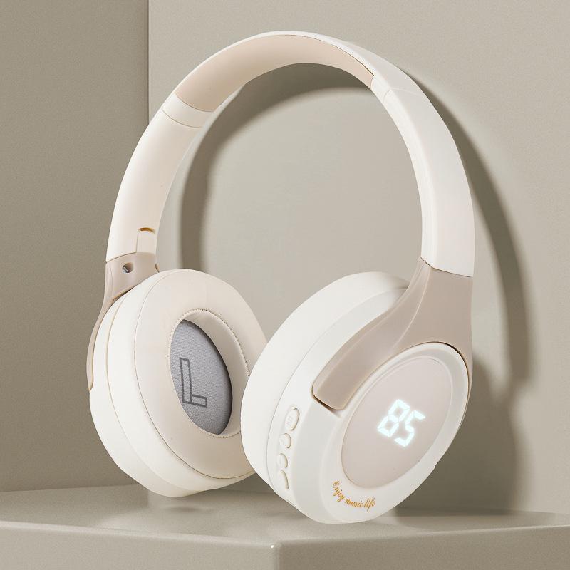 Беспроводные полноразмерные Bluetooth-наушники с индикатором заряда батареи, складной конструкцией, слотом для карты, сверхдолгим временем ожидания и регулировкой громкости.