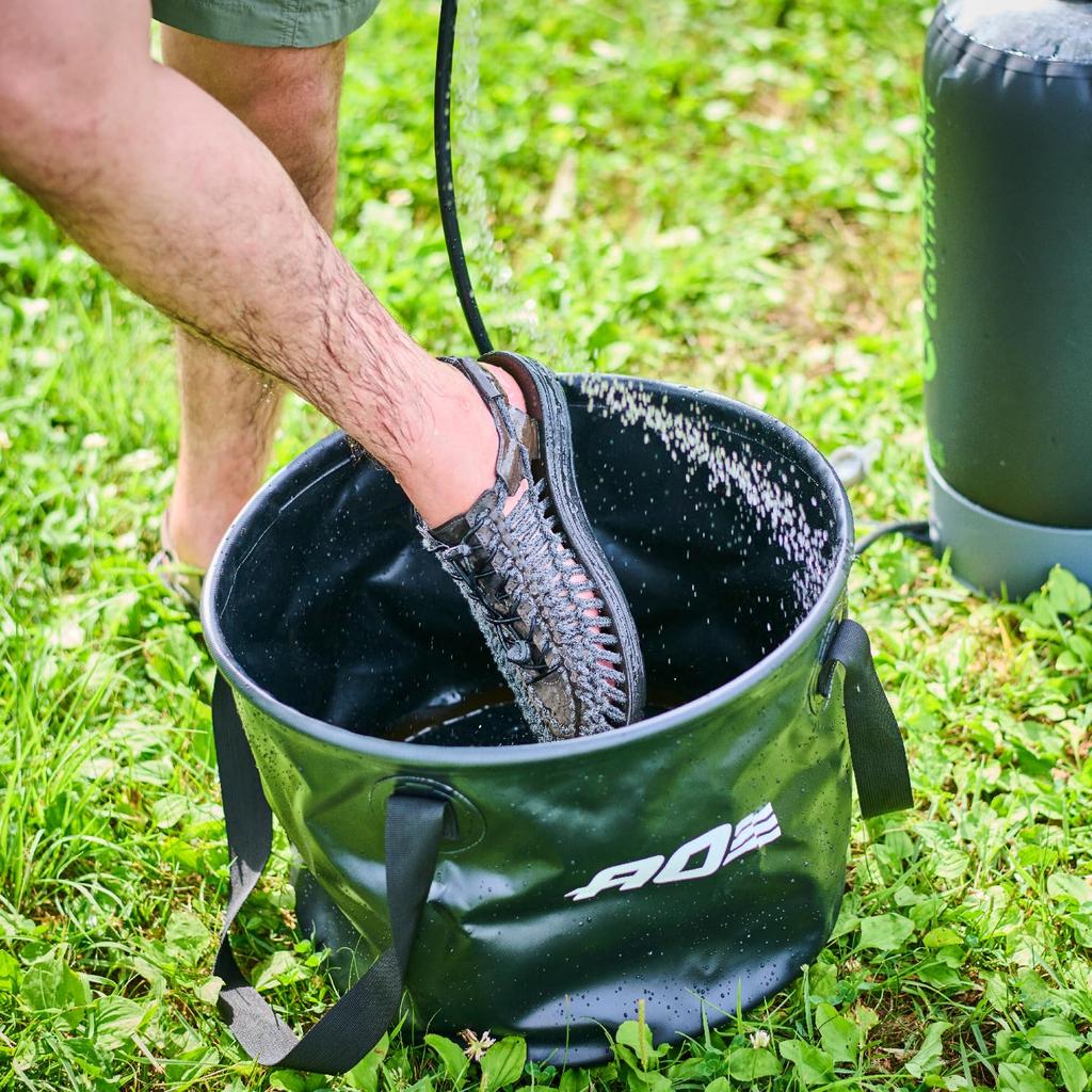 Складное ведро AO Coolers, 30 л, Черное, Ведро для кемпинга, Ведро для рыбалки на открытом воздухе, Складное, Прочное, Компактное, Самостоятельно стоящая раковина-ведро, 15 л30 л