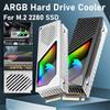 Радиатор для M.2 2280 SSD ARGB Охладитель жесткого диска Встроенный вентилятор Радиатор для твердотельного накопителя С термосиликоновой прокладкой Для M.2 2280 SSD